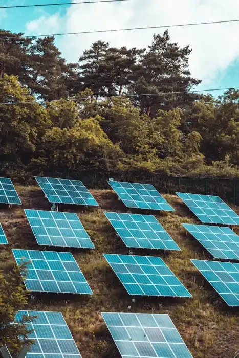 Solar panels over a rural building — sustainable energy in East Africa